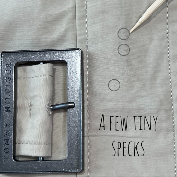 Tommy Hilfiger Trench Coat Belted Jacket Hidden Hood Beige Tan Medium M - Picture 10 of 17